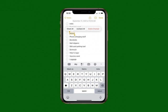 How to Check All Items in an Apple Notes Checklist