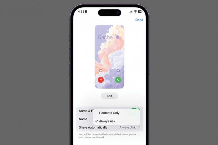 Share Contact Photo on iPhone: Automatic or Contacts Only