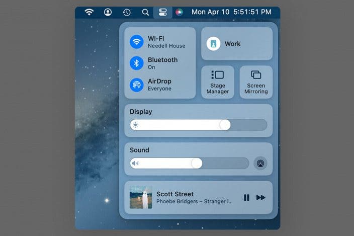 MacBook Control Center: Manage Media, Volume, Bluetooth & More