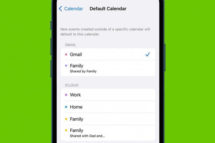 Set a Default Calendar on iPhone & iPad