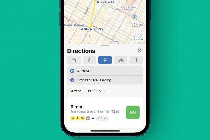 How to Get Public Transit Directions in Apple Maps