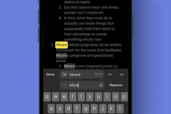 How to Use Find & Replace in the Notes App