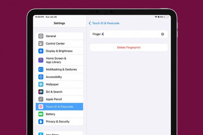 Delete Unknown Fingerprints from Your iPad (or iPhone)