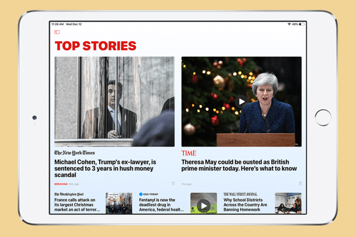 How to Hide the Sidebar in the iPad News App When in Landscape Mode