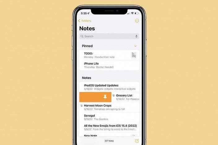 How to Pin a Note to the Top of Your Notes List on the iPhone & iPad