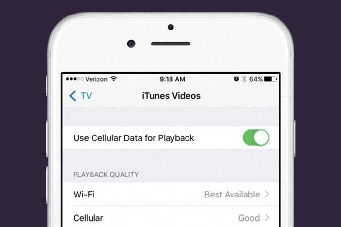 How to Use Cellular Data for Playback in the TV App on iPhone