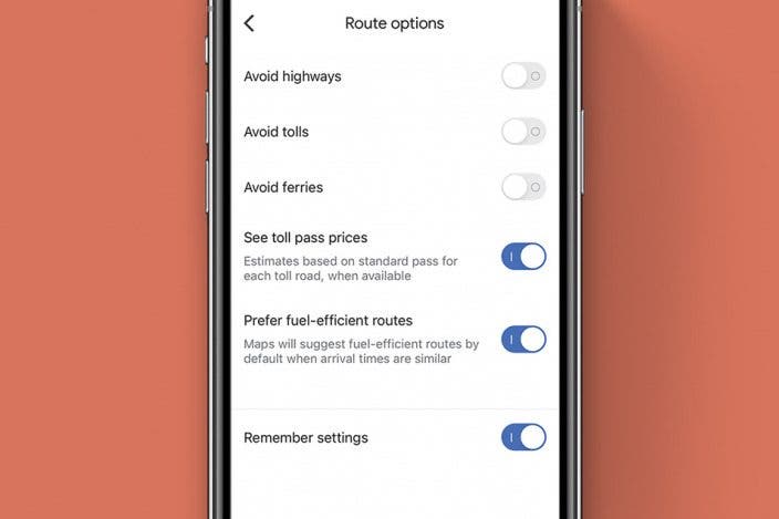 How to Disable Google Maps Fuel-Efficient Routes on iPhone