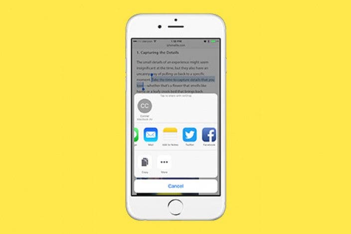 How to Share a Quote from Safari, Notes, iBooks, and More on Your iPhone