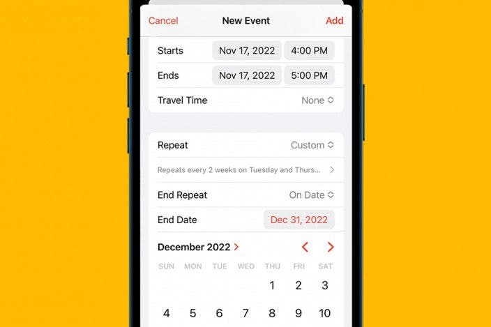 How to Add Recurring Events to iPhone Calendar