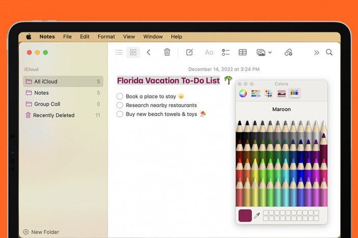 Easily Change Text Colors in Your Mac Notes App