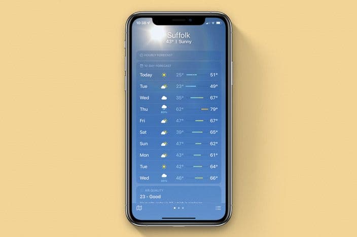 What Do the iPhone Weather Symbols & Color Bars Mean?