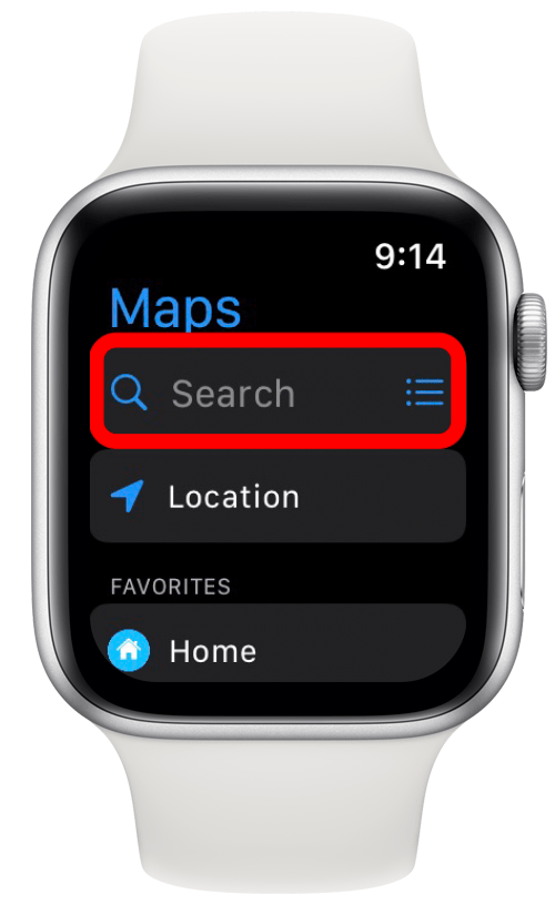 Tap the Search Bar to search for a location.