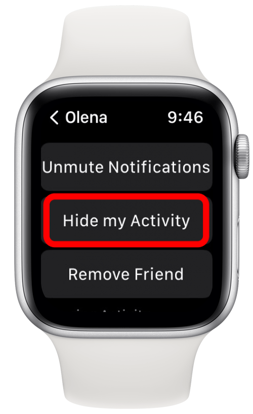 Tap Hide my Activity - what does badges mean on iphone