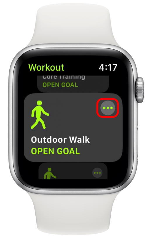 Tap the three dots next to the workout you want to customize.