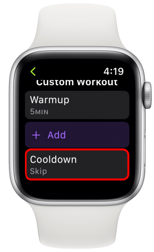 Next, you can add a Cooldown.