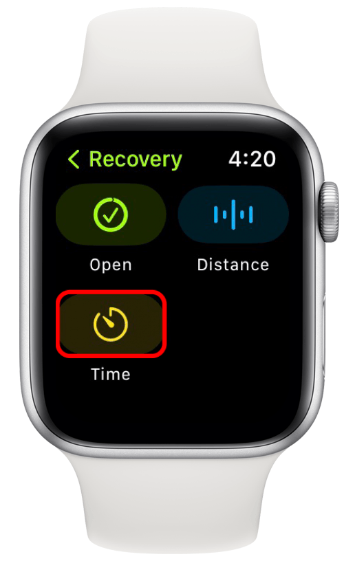 Choose whether to leave the goal for the recovery Open, Distance-based, or Time-based.