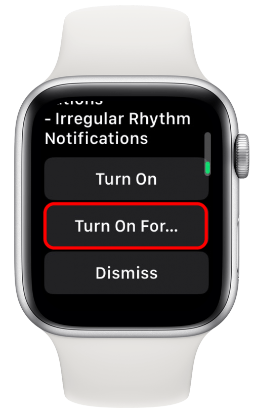 Tap Turn On For… if you would like to turn on Low Power Mode for a set duration.