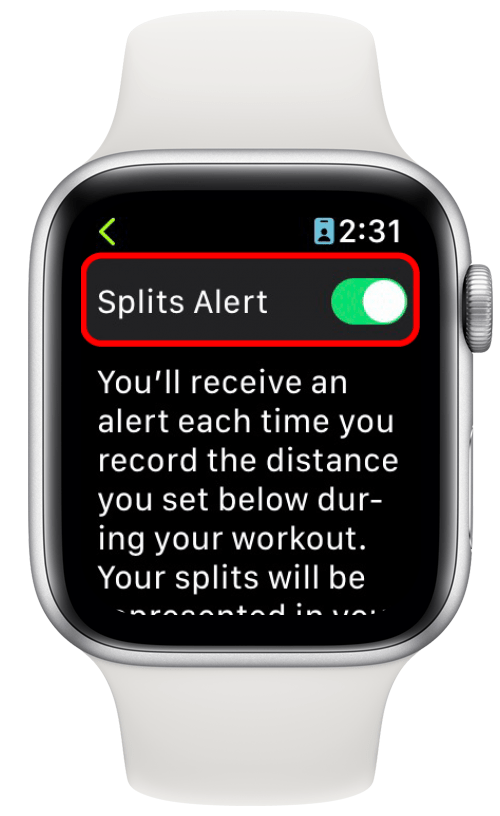 Tap the toggle next to Split Alerts so that it turns gray to turn off the alerts.