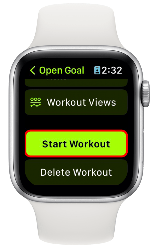 Tap Start Workout to begin your workout.