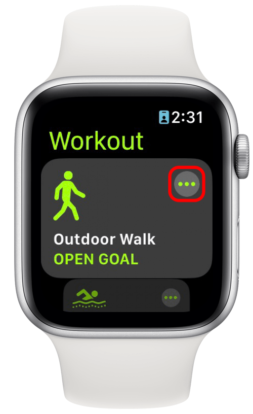 Tap the three dots next to a workout.
