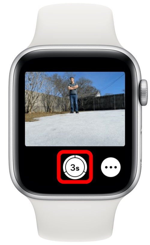 Tap the shutter icon to take a picture with your Apple Watch.