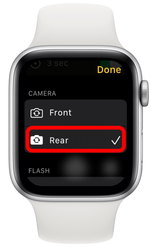 Use Camera settings to switch between Rear and Front iPhone Cameras