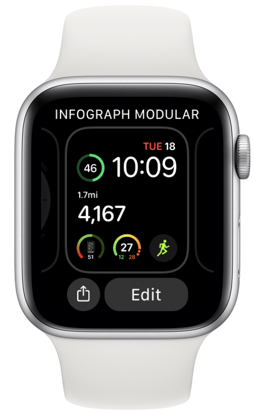 On your watch face, this lets you edit your watch face, share it with a contact, or change between watch faces.