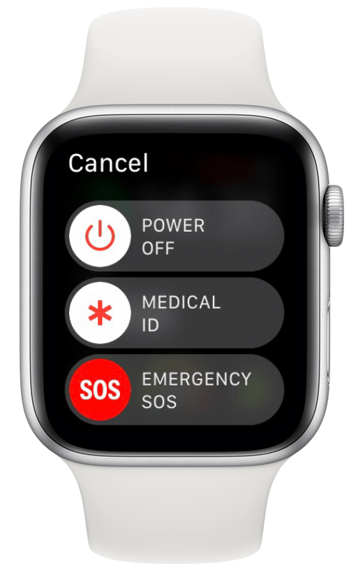 A menu will pop up with two or three options depending on what you have set up on your Apple Watch. 