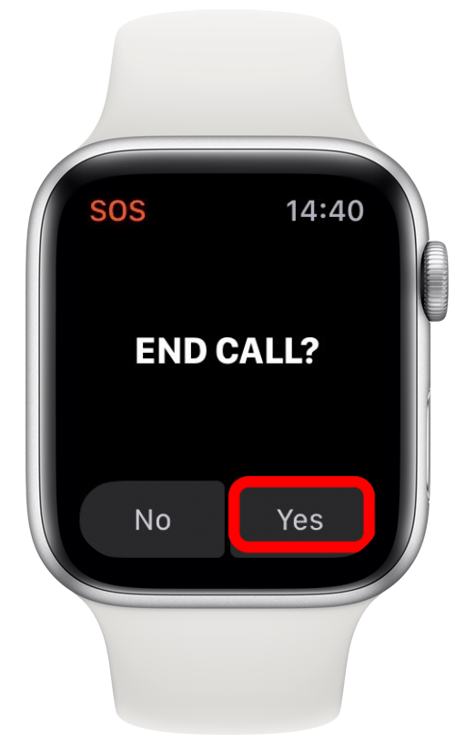 Tap Yes to confirm that you want to end the call.