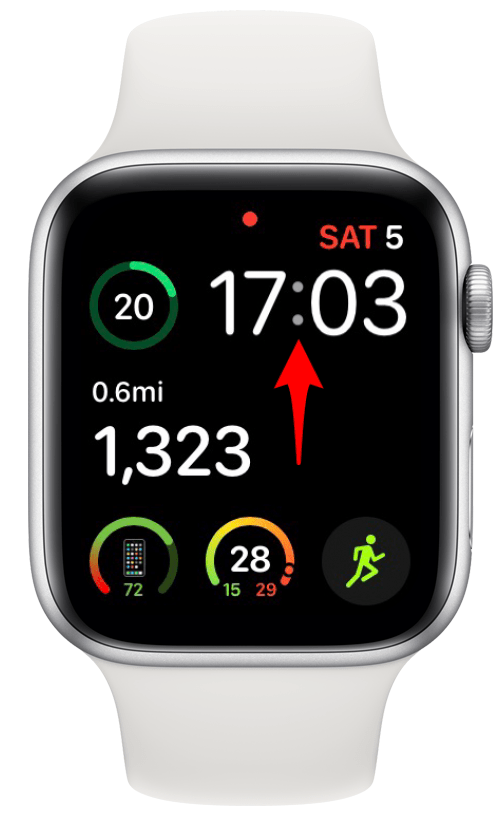 See digital time on Apple Watch.