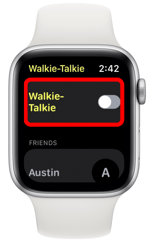 Once your friend is added, tap the toggle to turn Walkie-Talkie on or off.