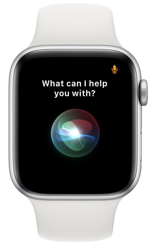 Press and hold the Digital Crown until the Siri interface appears.