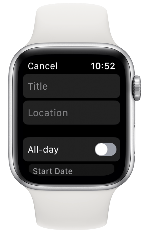 add event title and location to apple watch calendar event