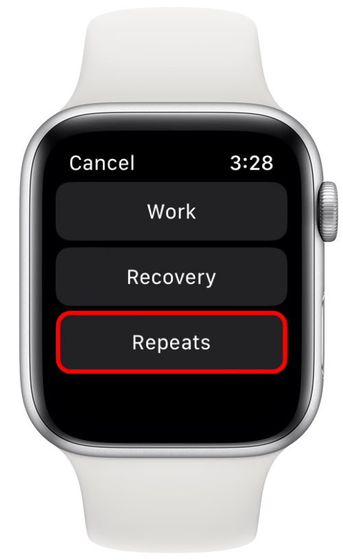 Apple watch sales workout settings