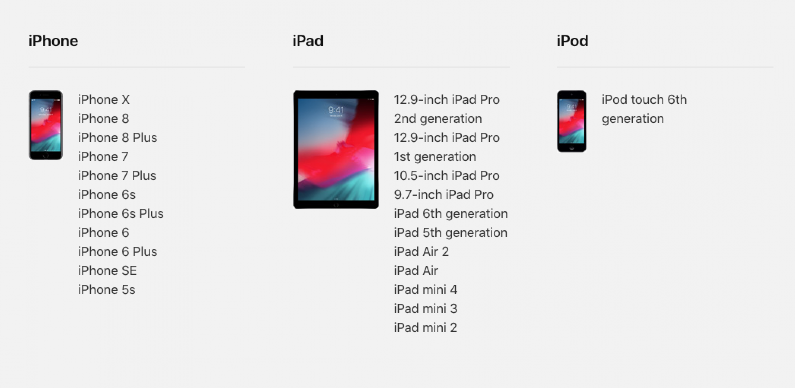 ios 12 compatible devices