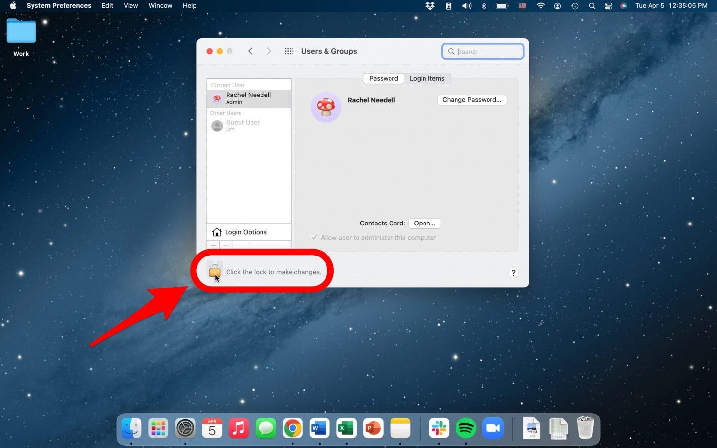 unlock to edit settings on mac