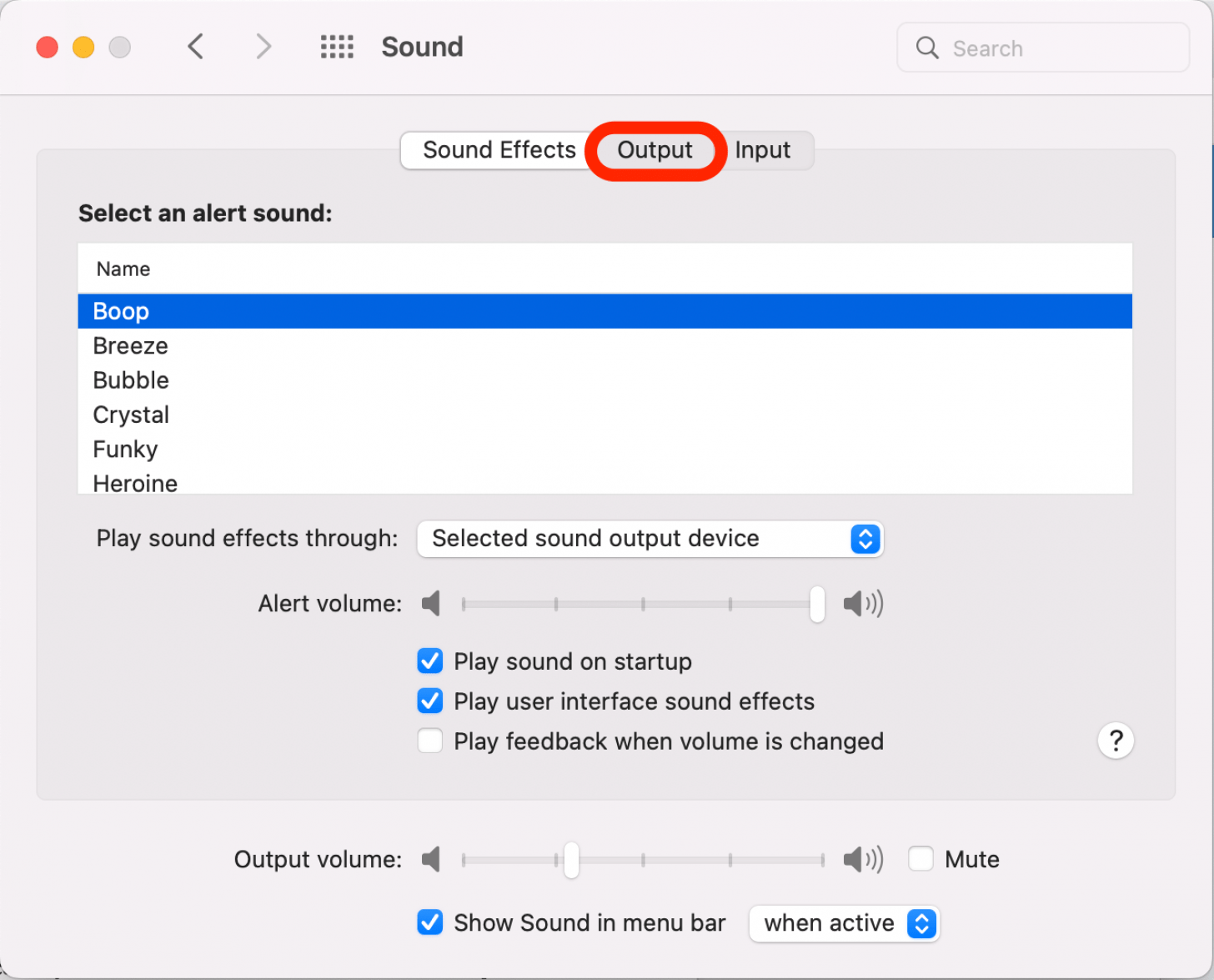 macbook sound output
