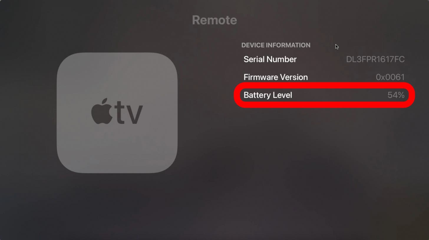 check apple tv remote battery
