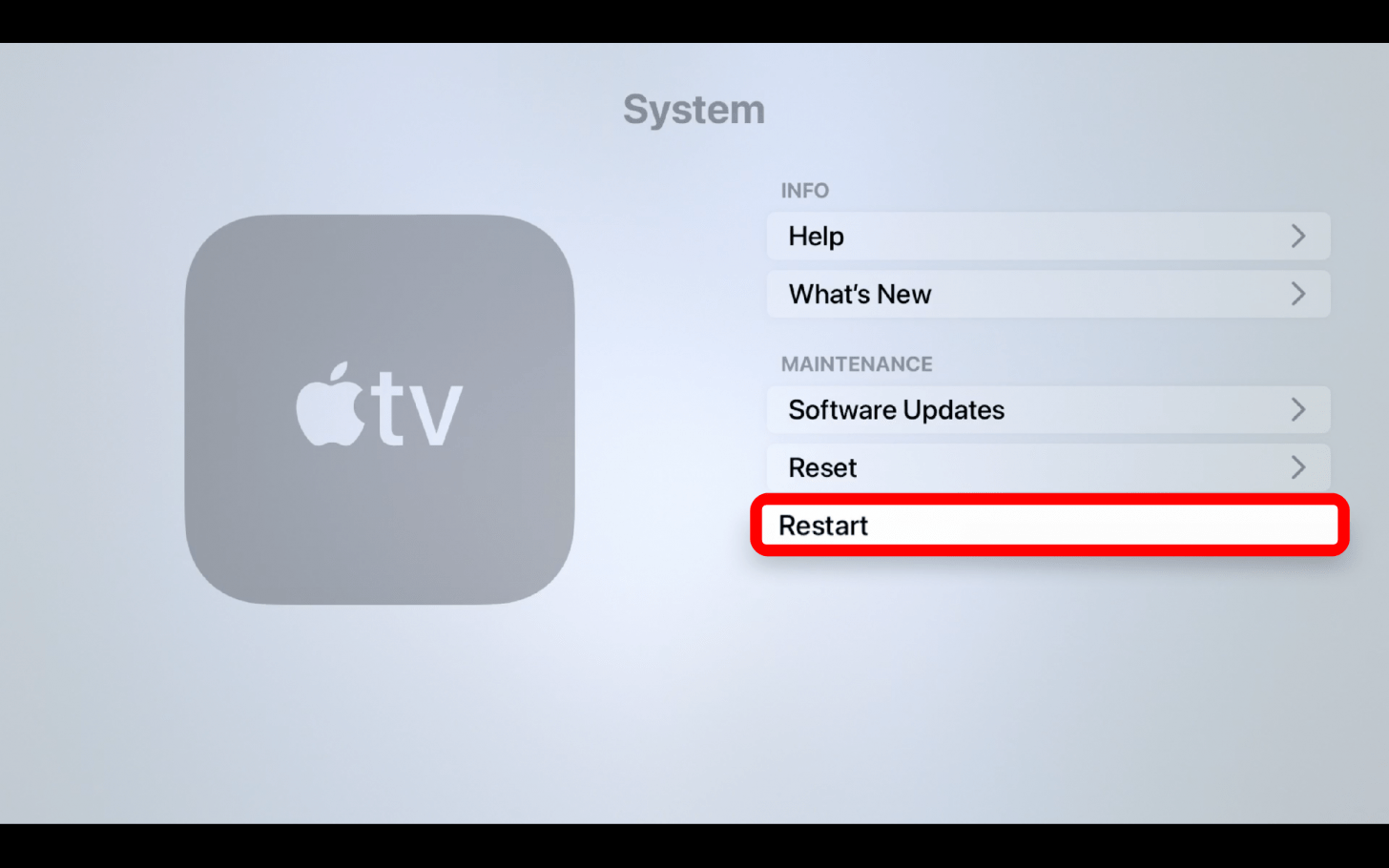 Select Restart