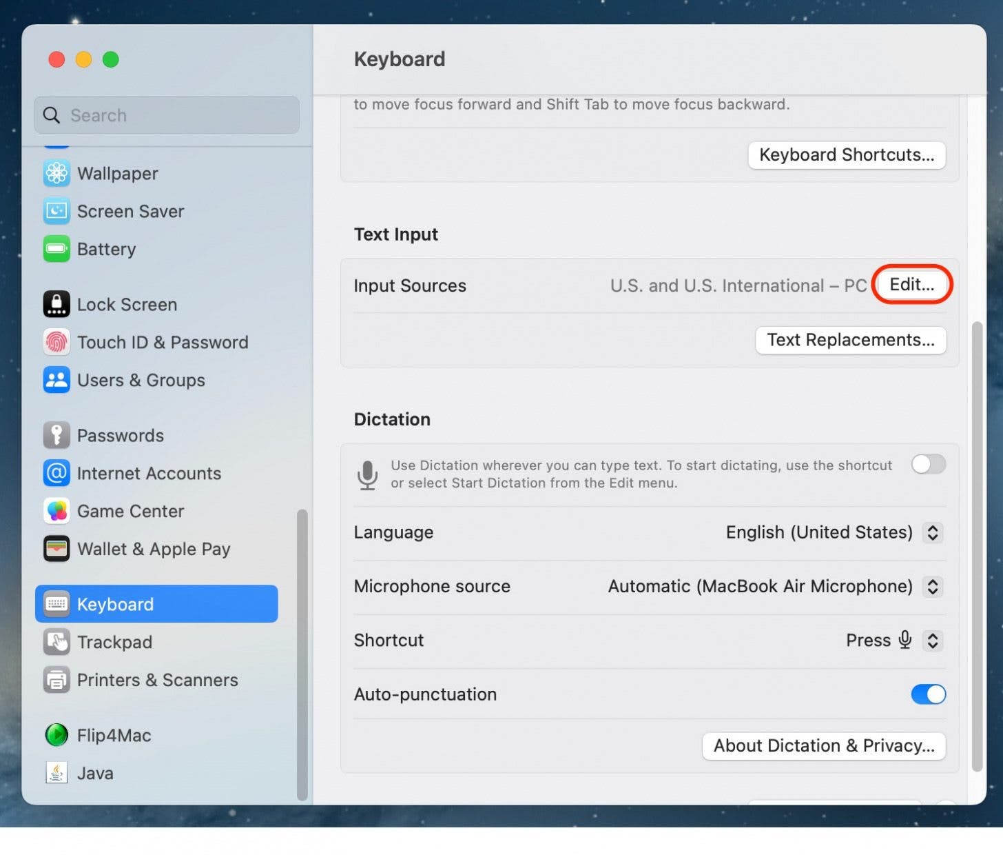 how to turn off auto capitalization on mac