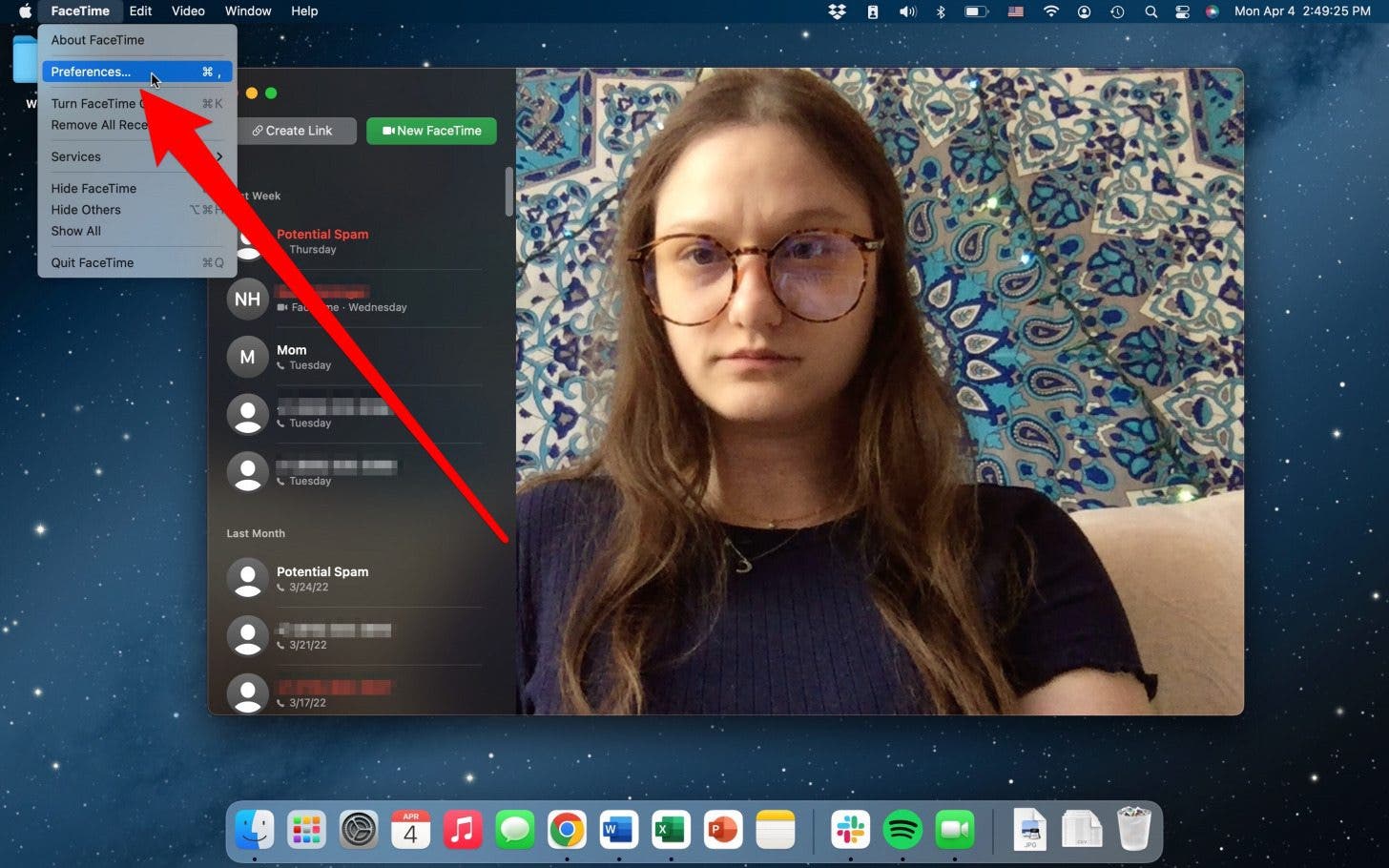 silence calls in facetime settings on mac