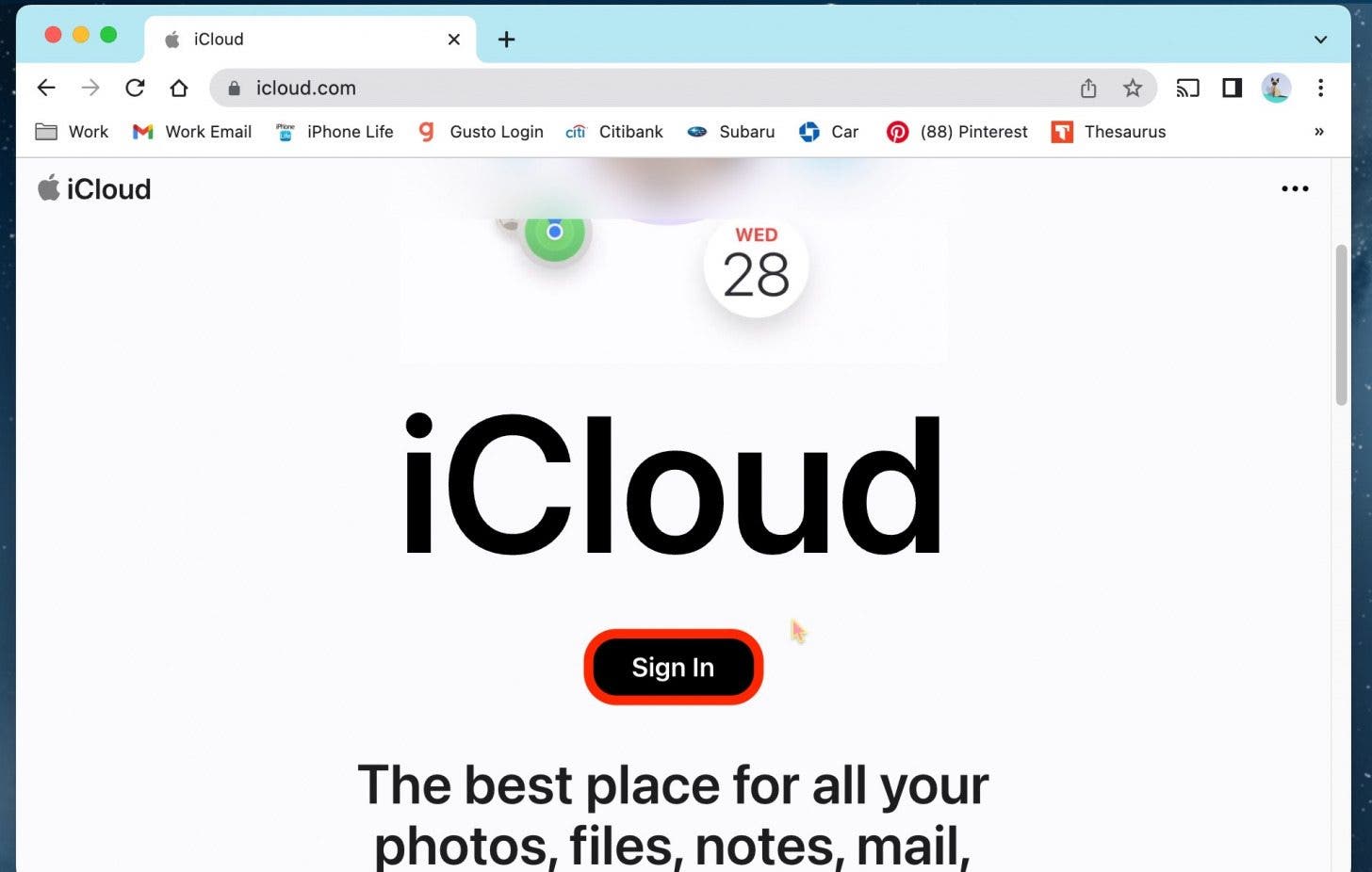 On your computer, go to www.iCloud.com, and login to your iCloud account.