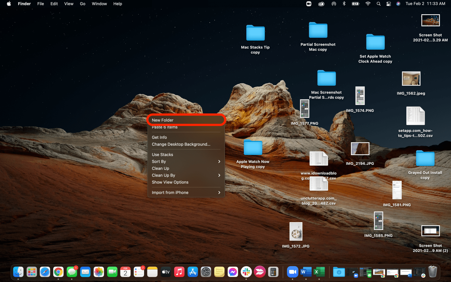 create a folder on mac desktop for shared item