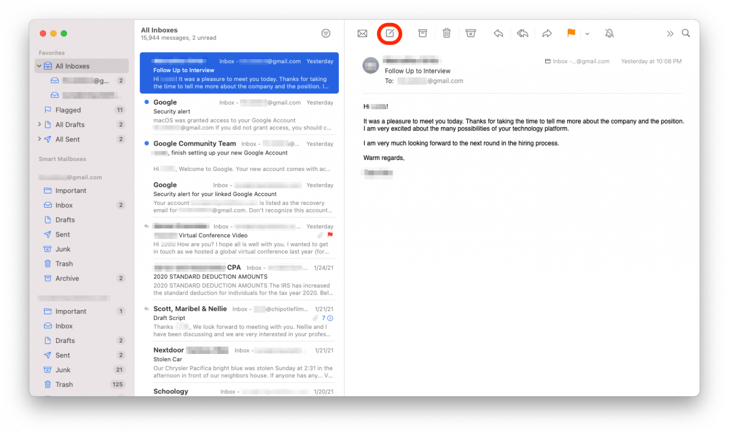 mail application on mac