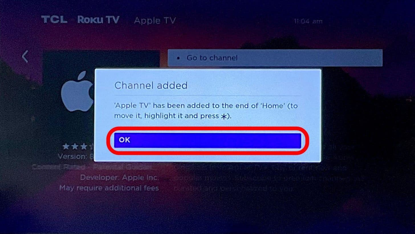 Select Apple TV from the search result - can i get apple tv on roku