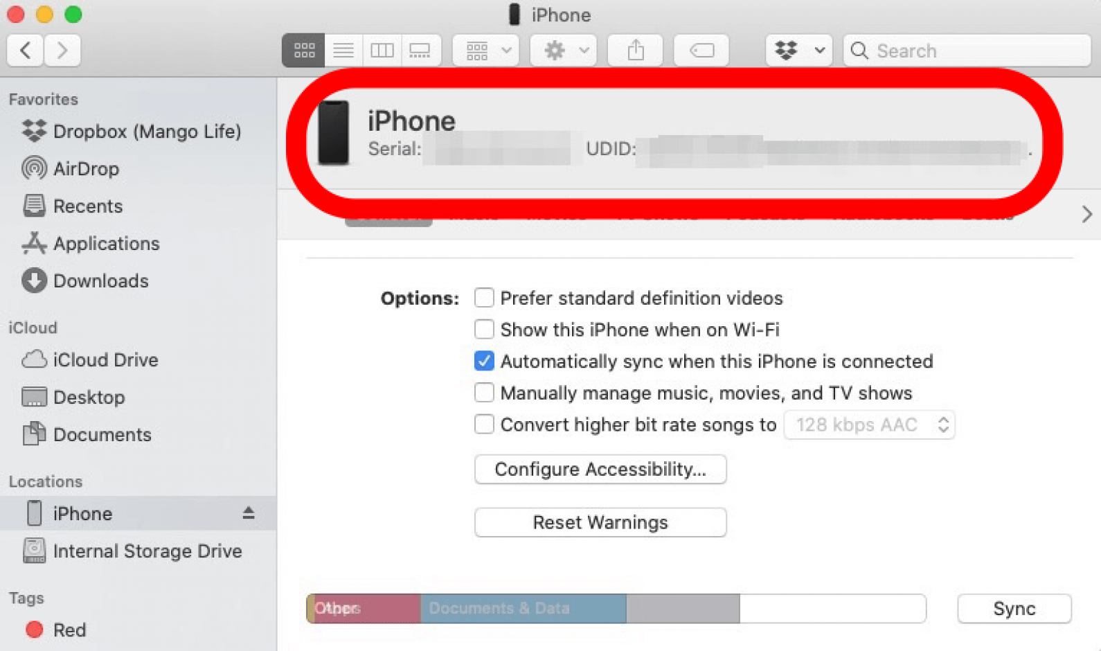 where to find serial number on iphone box