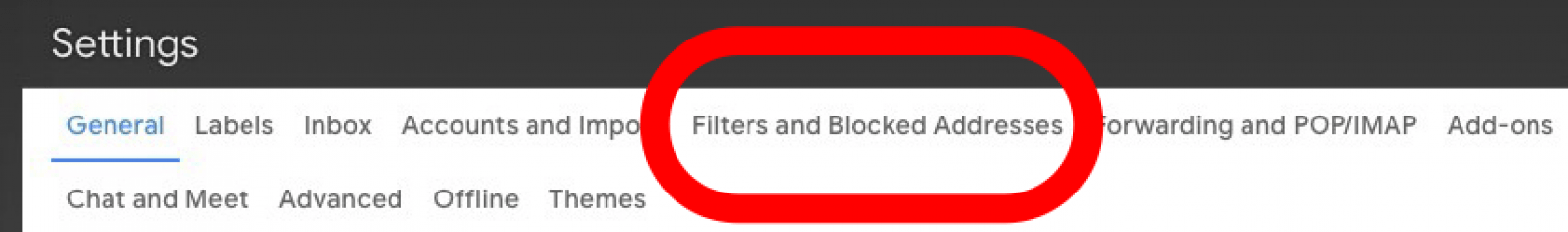 tap filters and blocked addresses