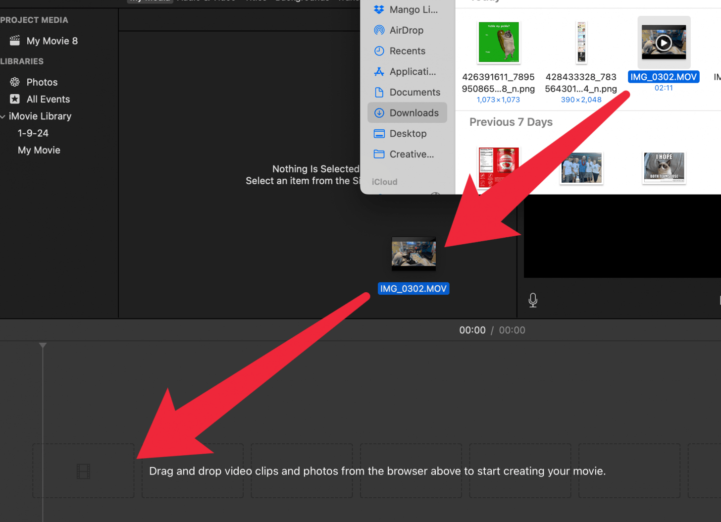 Drag and drop the video into the video editing area. 