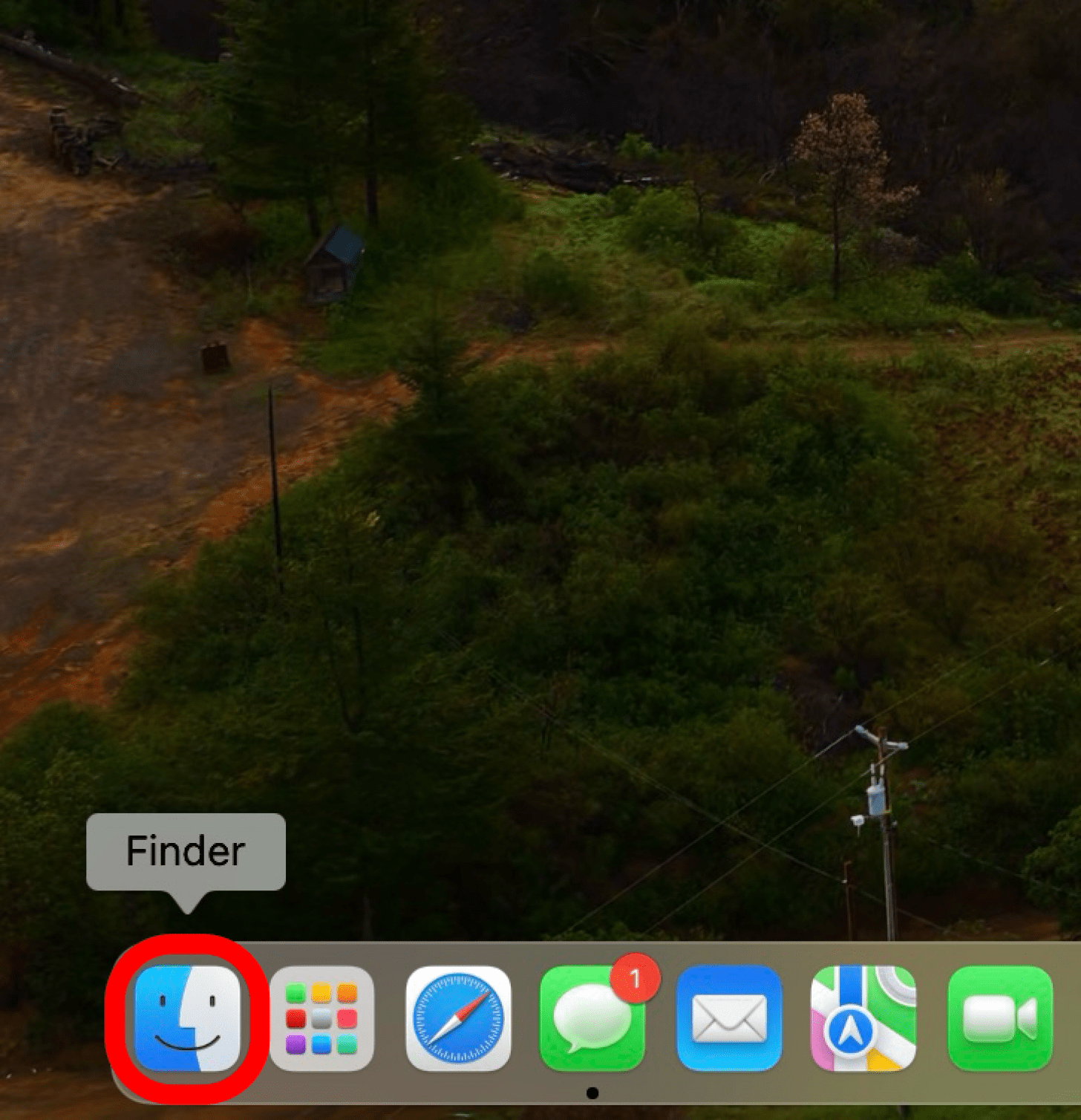 macos screenshot with finder circled in red