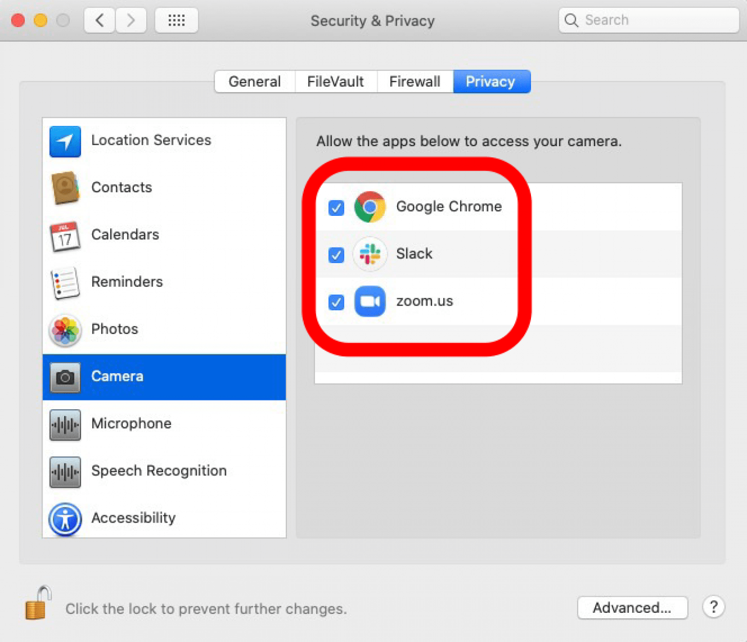 mac security and privacy settings